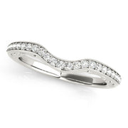 Prong in Channel Curved Half Eternity Ring in Gold & Platinum