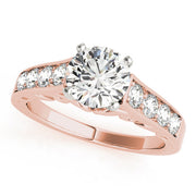 Vintage-Inspired Prong-Set Round Diamond Engagement Ring in 10K/14K gold and platinum with certified lab-grown or natural diamonds