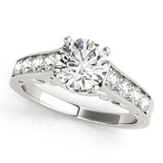 Vintage-Inspired Prong-Set Round Diamond Engagement Ring in 10K/14K gold and platinum with certified lab-grown or natural diamonds