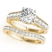 Vintage-Inspired Prong-Set Round Diamond Engagement Ring in 10K/14K gold and platinum with certified lab-grown or natural diamonds