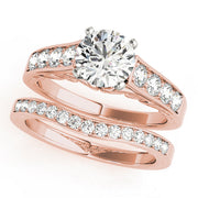 Vintage-Inspired Prong-Set Round Diamond Engagement Ring in 10K/14K gold and platinum with certified lab-grown or natural diamonds
