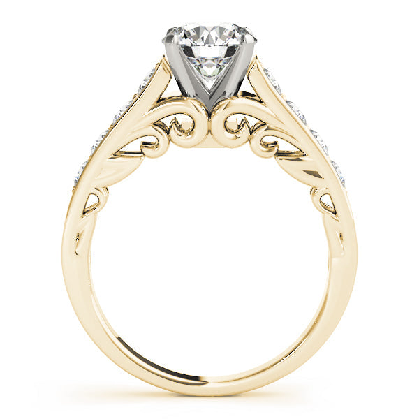 Vintage-Inspired Prong-Set Round Diamond Engagement Ring in 10K/14K gold and platinum with certified lab-grown or natural diamonds
