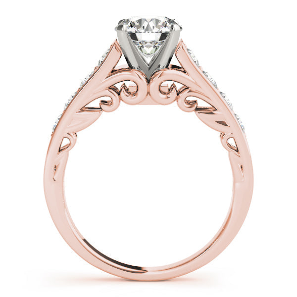 Vintage-Inspired Prong-Set Round Diamond Engagement Ring in 10K/14K gold and platinum with certified lab-grown or natural diamonds