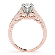 Vintage-Inspired Prong-Set Round Diamond Engagement Ring in 10K/14K gold and platinum with certified lab-grown or natural diamonds