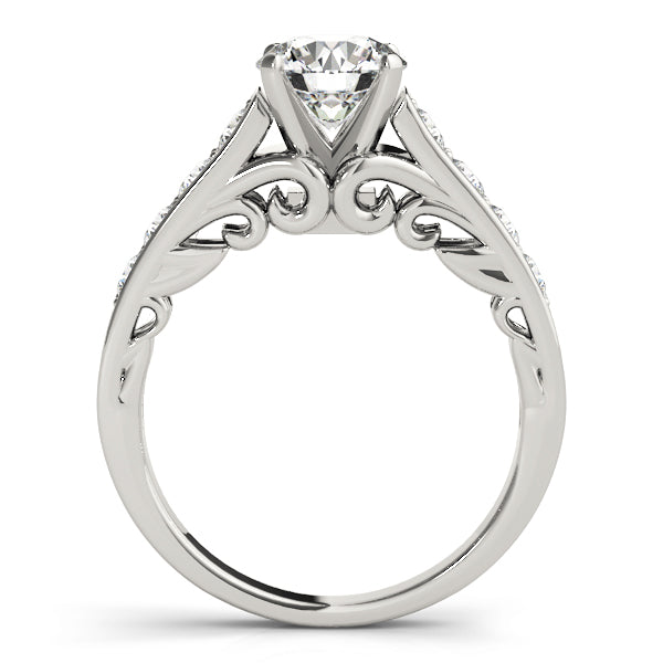 Vintage-Inspired Prong-Set Round Diamond Engagement Ring in 10K/14K gold and platinum with certified lab-grown or natural diamonds