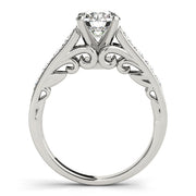 Vintage-Inspired Prong-Set Round Diamond Engagement Ring in 10K/14K gold and platinum with certified lab-grown or natural diamonds