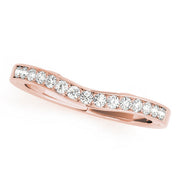 Prong in Channel Curved Half Eternity Ring in Gold & Platinum