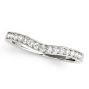 Prong in Channel Curved Half Eternity Ring in Gold & Platinum