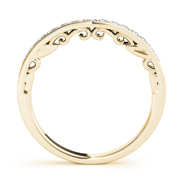 Prong in Channel Curved Half Eternity Ring in Gold & Platinum