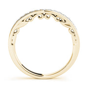 Prong in Channel Curved Half Eternity Ring in Gold & Platinum