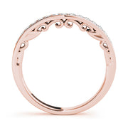 Prong in Channel Curved Half Eternity Ring in Gold & Platinum