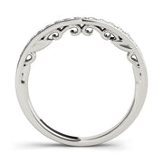 Prong in Channel Curved Half Eternity Ring in Gold & Platinum
