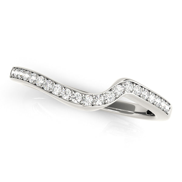 Curved Half Eternity Ring in 10K/14K gold and platinum with certified lab-grown or natural diamonds
