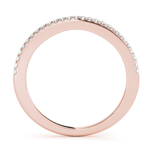 Shared Prong Half Eternity Ring in Gold & Platinum
