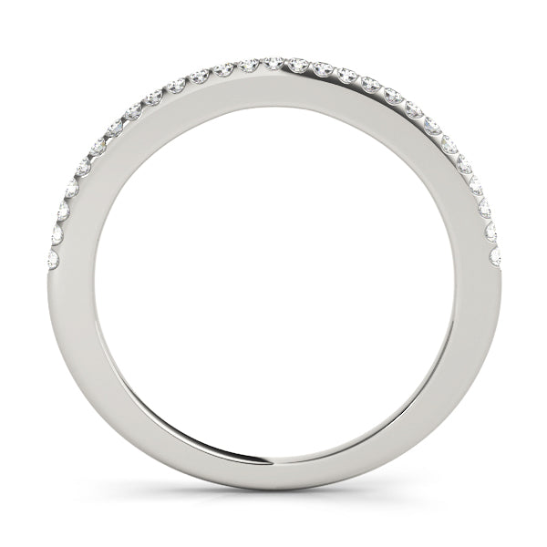 Shared Prong Half Eternity Ring in Gold & Platinum