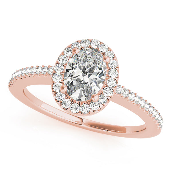 Eternal Halo Oval Diamond Engagement Ring in 10K/14K gold and platinum with certified lab-grown or natural diamonds