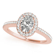 Eternal Halo Oval Diamond Engagement Ring in 10K/14K gold and platinum with certified lab-grown or natural diamonds