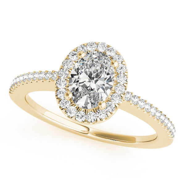 Eternal Halo Oval Diamond Engagement Ring in 10K/14K gold and platinum with certified lab-grown or natural diamonds
