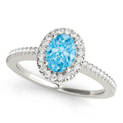Eternal Halo Oval Diamond Engagement Ring in 10K/14K gold and platinum with certified lab-grown or natural diamonds