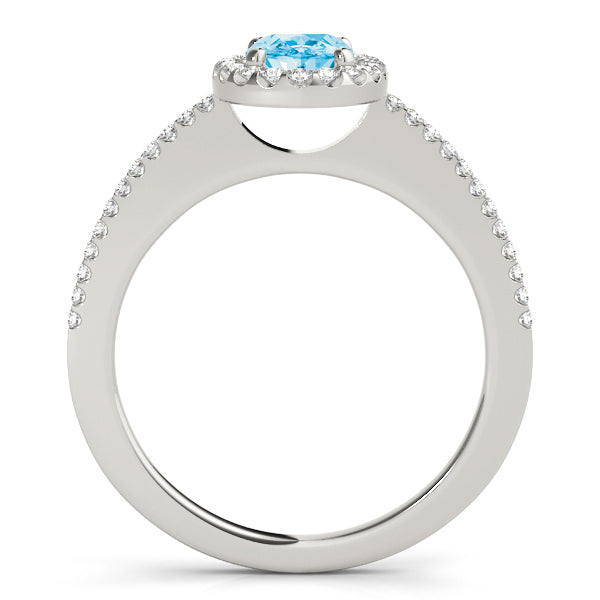 Eternal Halo Oval Diamond Engagement Ring in 10K/14K gold and platinum with certified lab-grown or natural diamonds