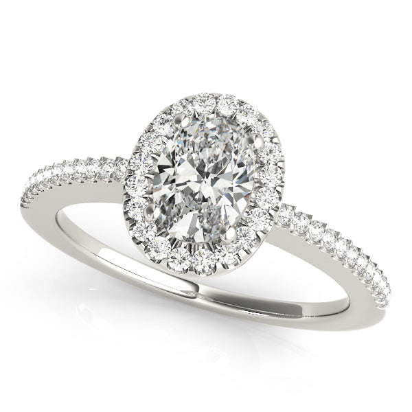 Eternal Halo Oval Diamond Engagement Ring in 10K/14K gold and platinum with certified lab-grown or natural diamonds
