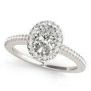 Eternal Halo Oval Diamond Engagement Ring in 10K/14K gold and platinum with certified lab-grown or natural diamonds