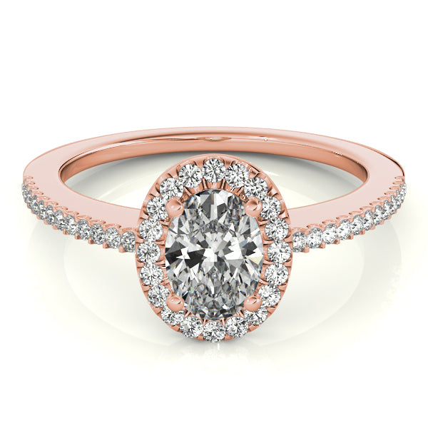 Eternal Halo Oval Diamond Engagement Ring in 10K/14K gold and platinum with certified lab-grown or natural diamonds