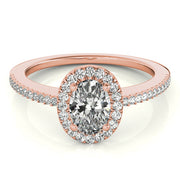 Eternal Halo Oval Diamond Engagement Ring in 10K/14K gold and platinum with certified lab-grown or natural diamonds