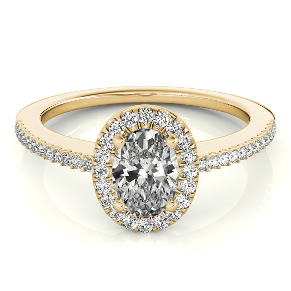 Eternal Halo Oval Diamond Engagement Ring in 10K/14K gold and platinum with certified lab-grown or natural diamonds