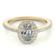 Eternal Halo Oval Diamond Engagement Ring in 10K/14K gold and platinum with certified lab-grown or natural diamonds