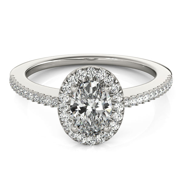Eternal Halo Oval Diamond Engagement Ring in 10K/14K gold and platinum with certified lab-grown or natural diamonds