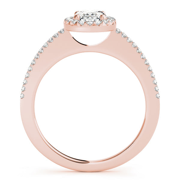 Eternal Halo Oval Diamond Engagement Ring in 10K/14K gold and platinum with certified lab-grown or natural diamonds