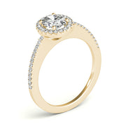Eternal Halo Oval Diamond Engagement Ring in 10K/14K gold and platinum with certified lab-grown or natural diamonds