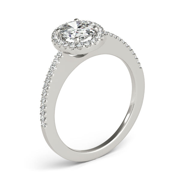 Eternal Halo Oval Diamond Engagement Ring in 10K/14K gold and platinum with certified lab-grown or natural diamonds