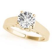 Vintage-Inspired New Bridal Round Diamond Engagement Ring in 10K/14K gold and platinum with certified lab-grown or natural diamonds