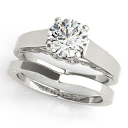 Vintage-Inspired New Bridal Round Diamond Engagement Ring in 10K/14K gold and platinum with certified lab-grown or natural diamonds