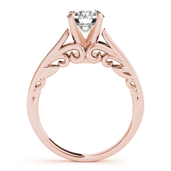 Vintage-Inspired New Bridal Round Diamond Engagement Ring in 10K/14K gold and platinum with certified lab-grown or natural diamonds