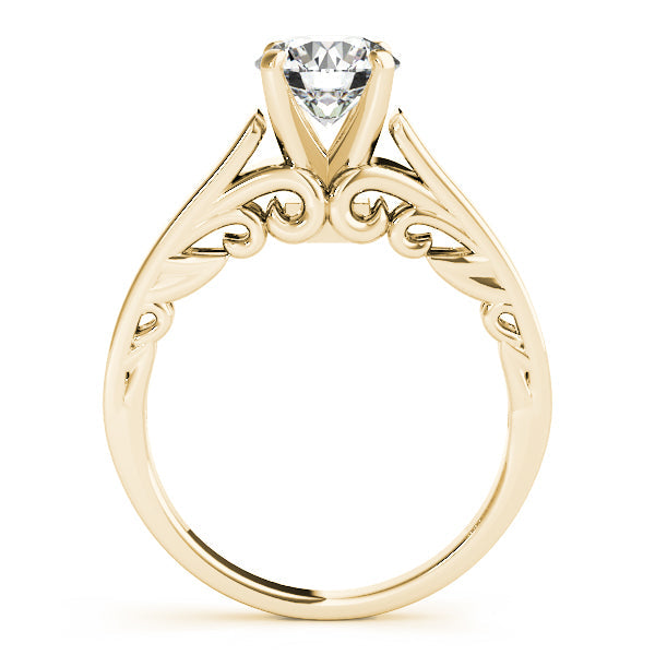 Vintage-Inspired New Bridal Round Diamond Engagement Ring in 10K/14K gold and platinum with certified lab-grown or natural diamonds