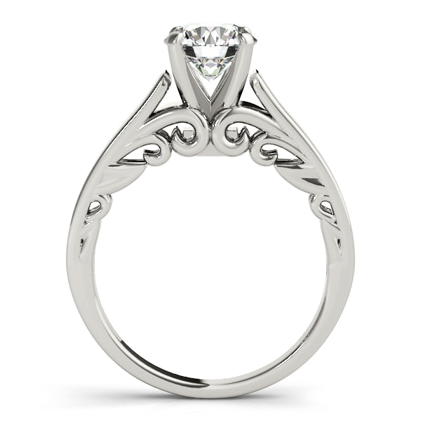 Vintage-Inspired New Bridal Round Diamond Engagement Ring in 10K/14K gold and platinum with certified lab-grown or natural diamonds