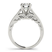 Vintage-Inspired New Bridal Round Diamond Engagement Ring in 10K/14K gold and platinum with certified lab-grown or natural diamonds