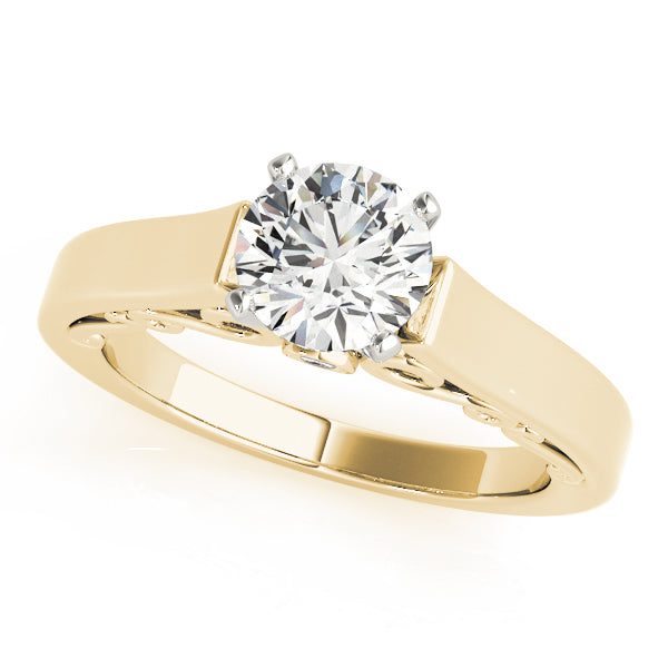 Refined Remounts Any Shape Round Diamond Engagement Ring in 10K/14K gold and platinum with certified lab-grown or natural diamonds