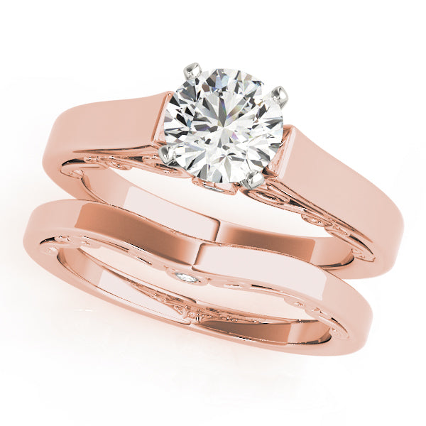 Refined Remounts Any Shape Round Diamond Engagement Ring in 10K/14K gold and platinum with certified lab-grown or natural diamonds