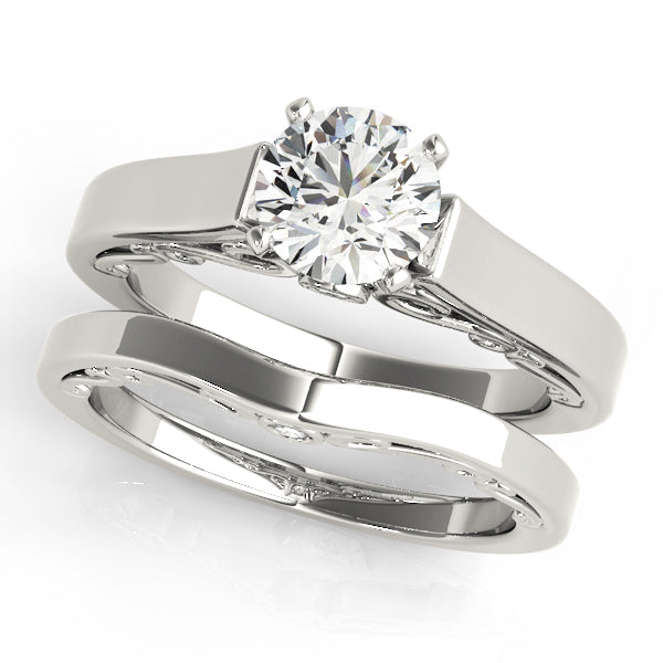 Refined Remounts Any Shape Round Diamond Engagement Ring in 10K/14K gold and platinum with certified lab-grown or natural diamonds