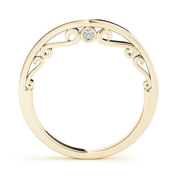 Filigree Curved Half Eternity Ring in Gold & Platinum