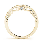 Filigree Curved Half Eternity Ring in Gold & Platinum