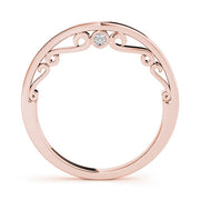 Filigree Curved Half Eternity Ring in Gold & Platinum