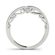 Filigree Curved Half Eternity Ring in Gold & Platinum