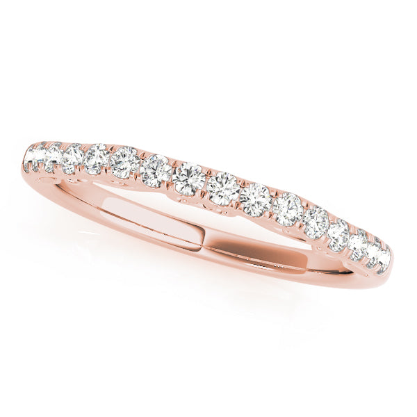 Curved Bands Half Eternity Ring in Gold & Platinum