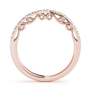 Curved Bands Half Eternity Ring in Gold & Platinum