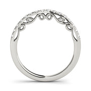 Curved Bands Half Eternity Ring in Gold & Platinum